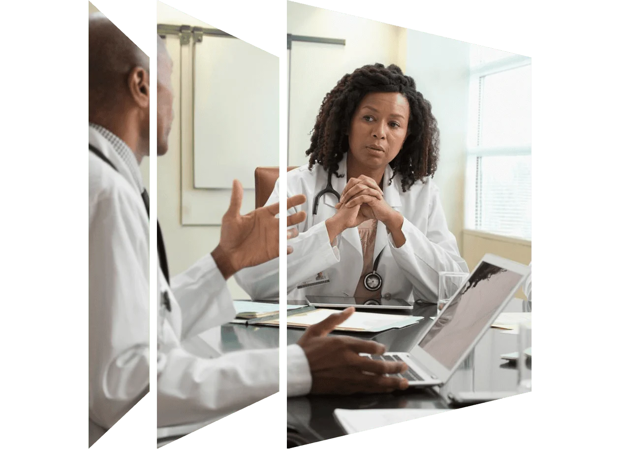 Doctor reviewing notes on tablet