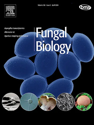 Cover of the journal Fungal Biology, published by Elsevier on behalf of The British Mycological Society. 