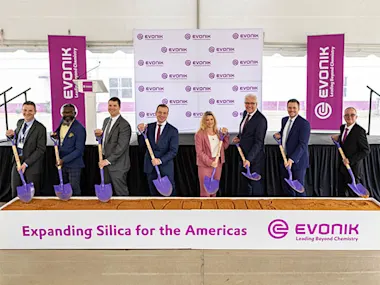 In October 2024, Evonik leaders held a groundbreaking ceremony for a major silica expansion at the company’s Charleston site. (Source: Evonik)