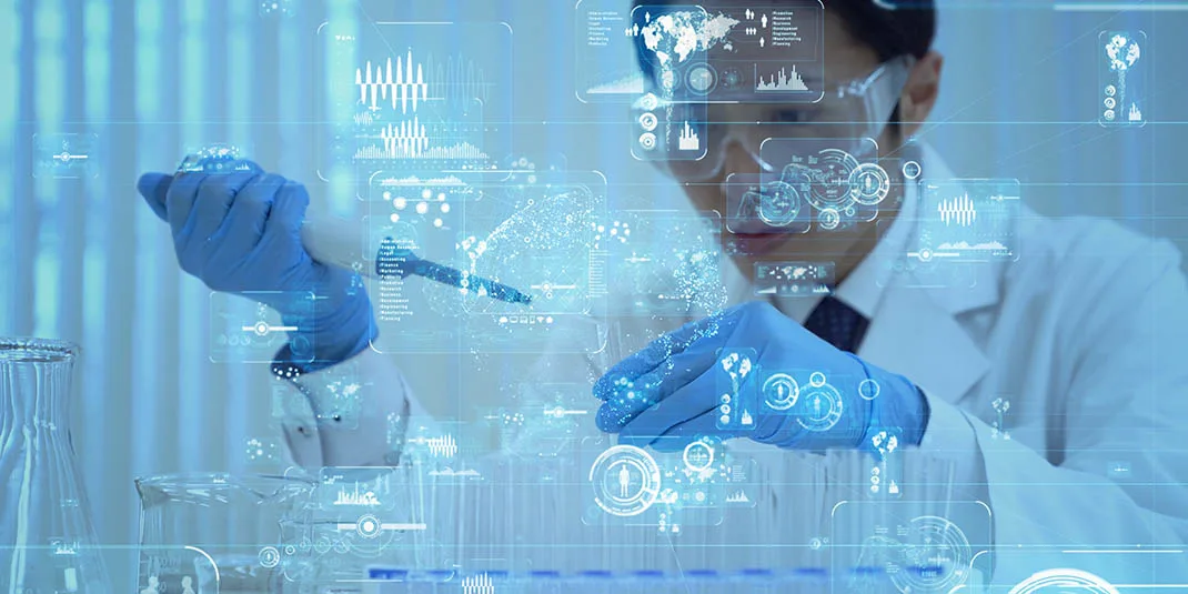 Science technology concept to illustrate AI in drug discovery. (© istock.com/metamorworks)
