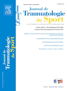 Couverture Décembre 2024 Journal de Trauatologie du Sport