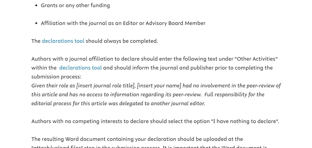 declaration tool screenshot
