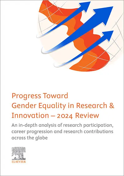 Cover of Elsevier's 2024 report Progress Toward Gender Equality in Research & Innovation
