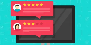 Computer and customer review rating messages vector