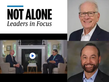 Not Alone features unfiltered perspectives on global issues by research and academic leaders. Pictured here (clockwise from upper right): Prof Allen E Goodman, PhD; Ralph de la Vega; and in video: Prof Rafael L Bras, ScD, and Prof Freeman Hrabowski, PhD