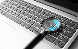 Magnifier on a laptop keyboard