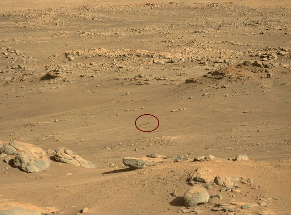 NASA Image caption from drone in Mars