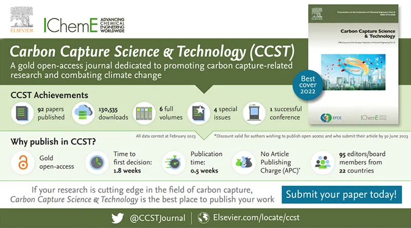 Carbon Capture Science & Technology (CCST) is a gold open-access journal dedicated to promoting carbon capture-related research and combating climate change. 