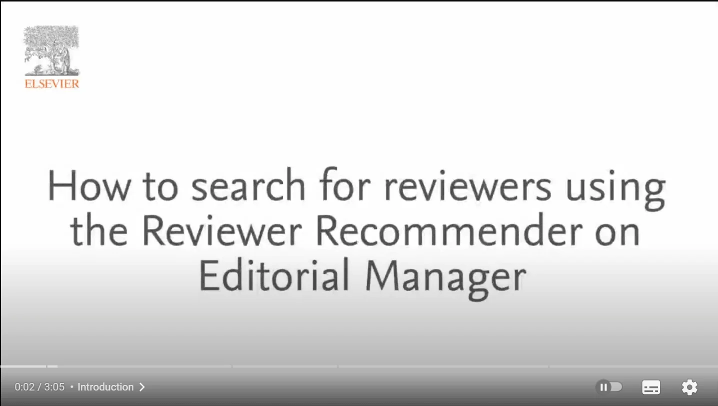 How to search for reviewers using the Reviewer on Editorial