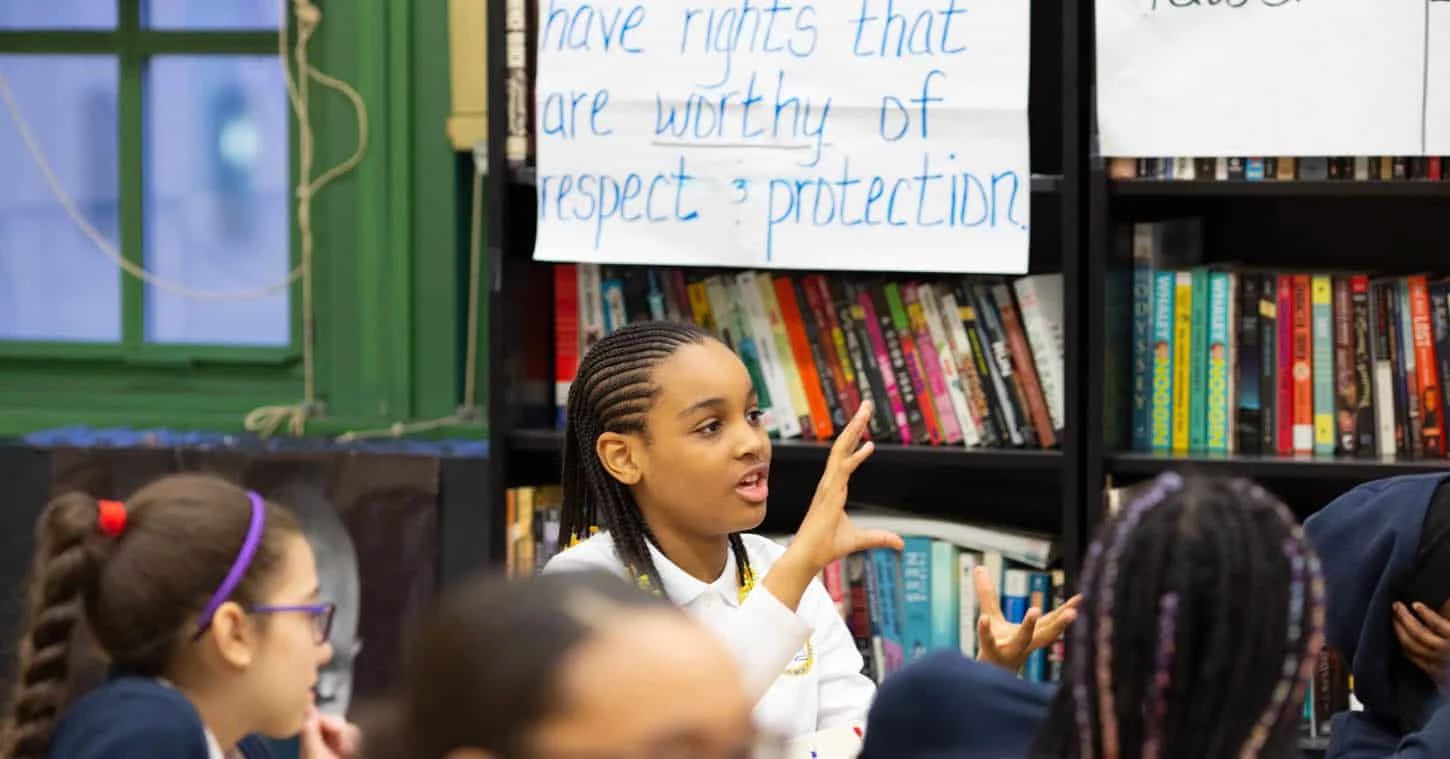 Students in Girls Inc NYC discuss probability and fairness in an after-school class of the Pre-G3 Elsevier Data Analytics Preparatory Program. (Photos by Alison Bert)