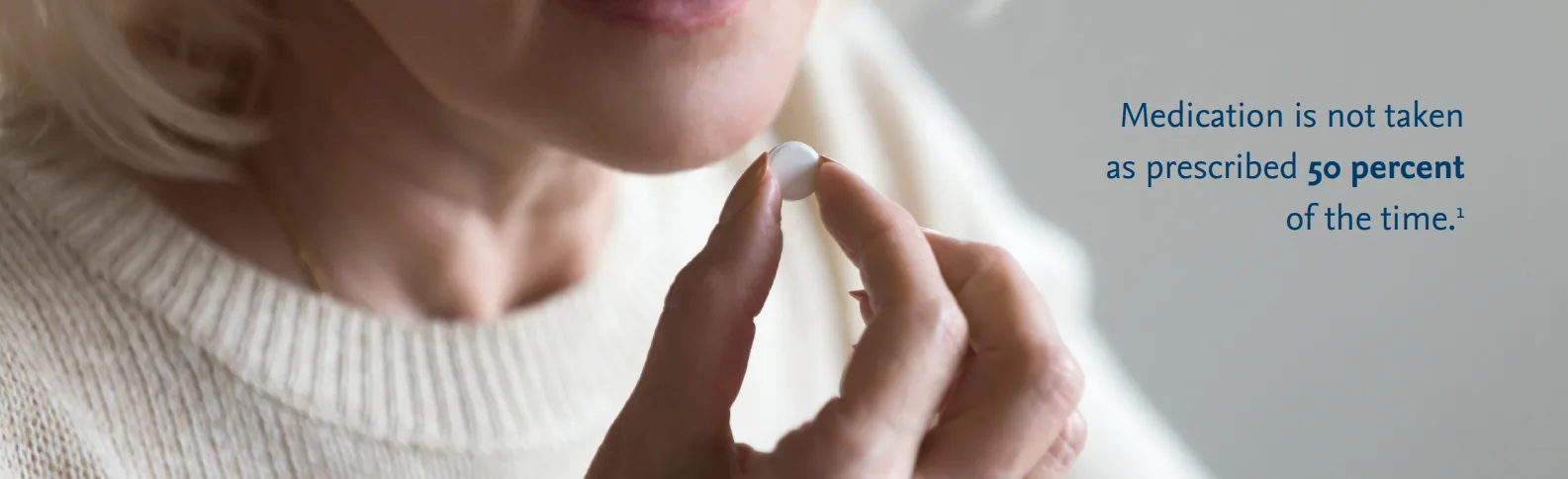 Medication is not taken as prescribed - photo of woman taking pill