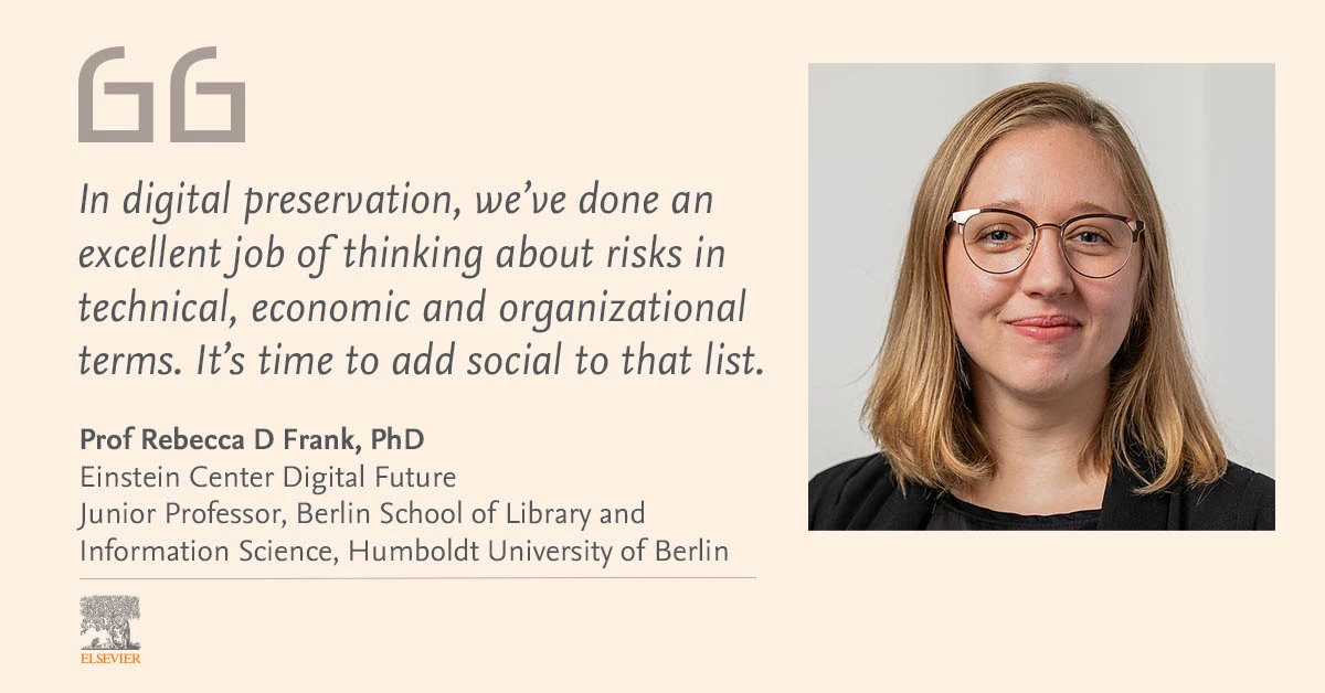 Prof Rebecca D Frank of the Einstein Center Digital Future is also Junior Professor for Information Management at the Berlin School of Library and Information Science at Humboldt University of Berlin