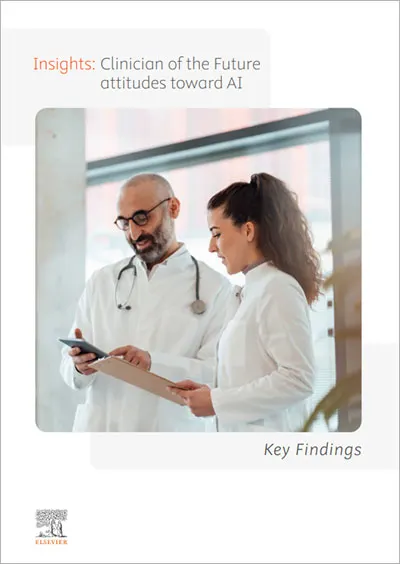 Cover of Elsevier's Clinician of the Future: Attitudes towards AI report