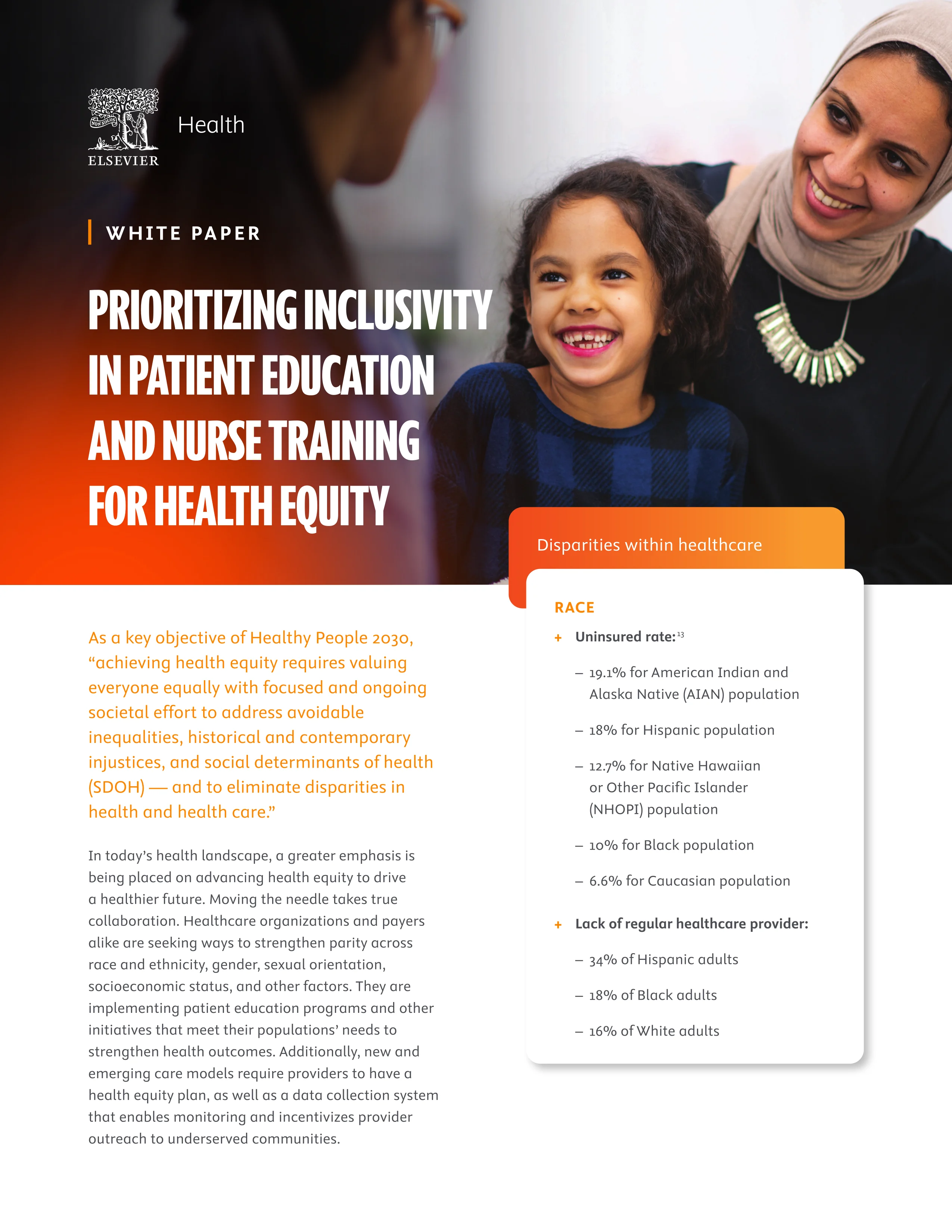 Prioritizing inclusivity in patient education and nurse training for health equity 