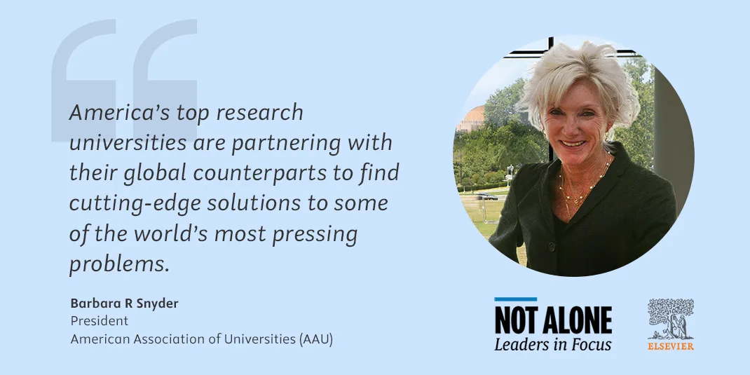 Barbara R Snyder, President of the American Association of Universities, writes about the value of global partnerships.