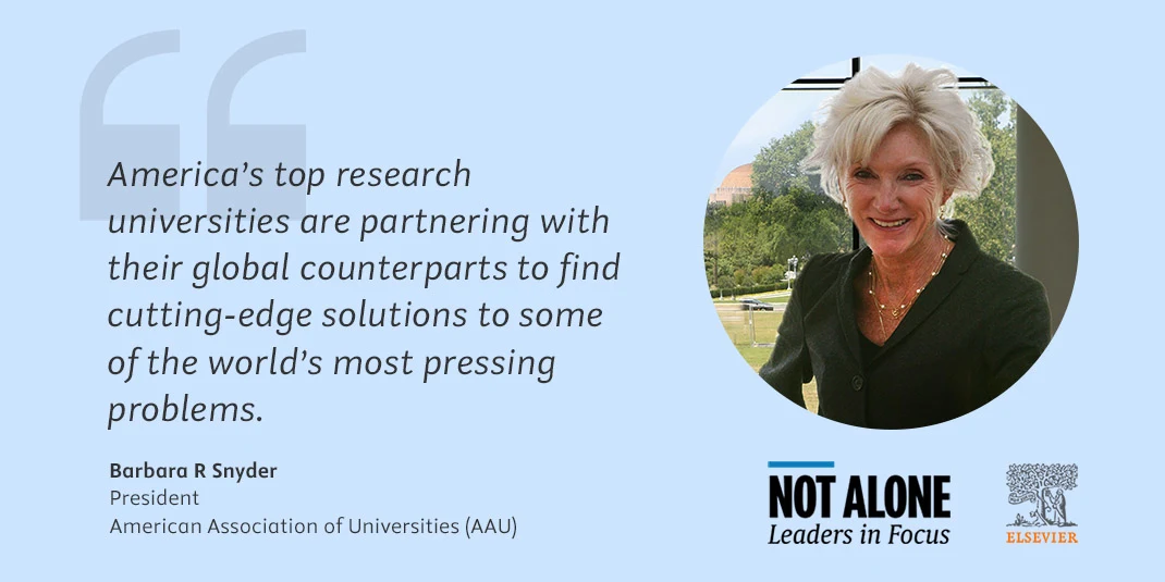 Barbara R Snyder, President of the American Association of Universities, writes about the value of global partnerships.