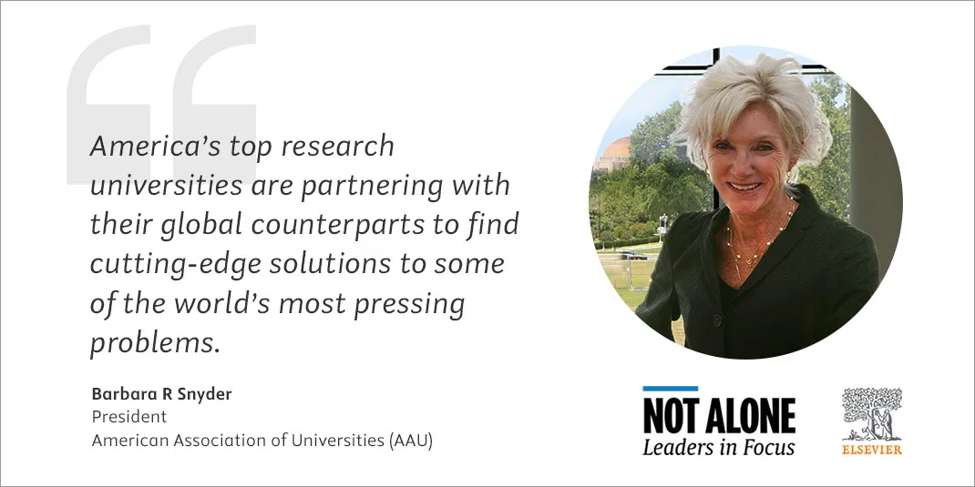 Barbara R Snyder, President of the American Association of Universities, writes about the value of global partnerships.