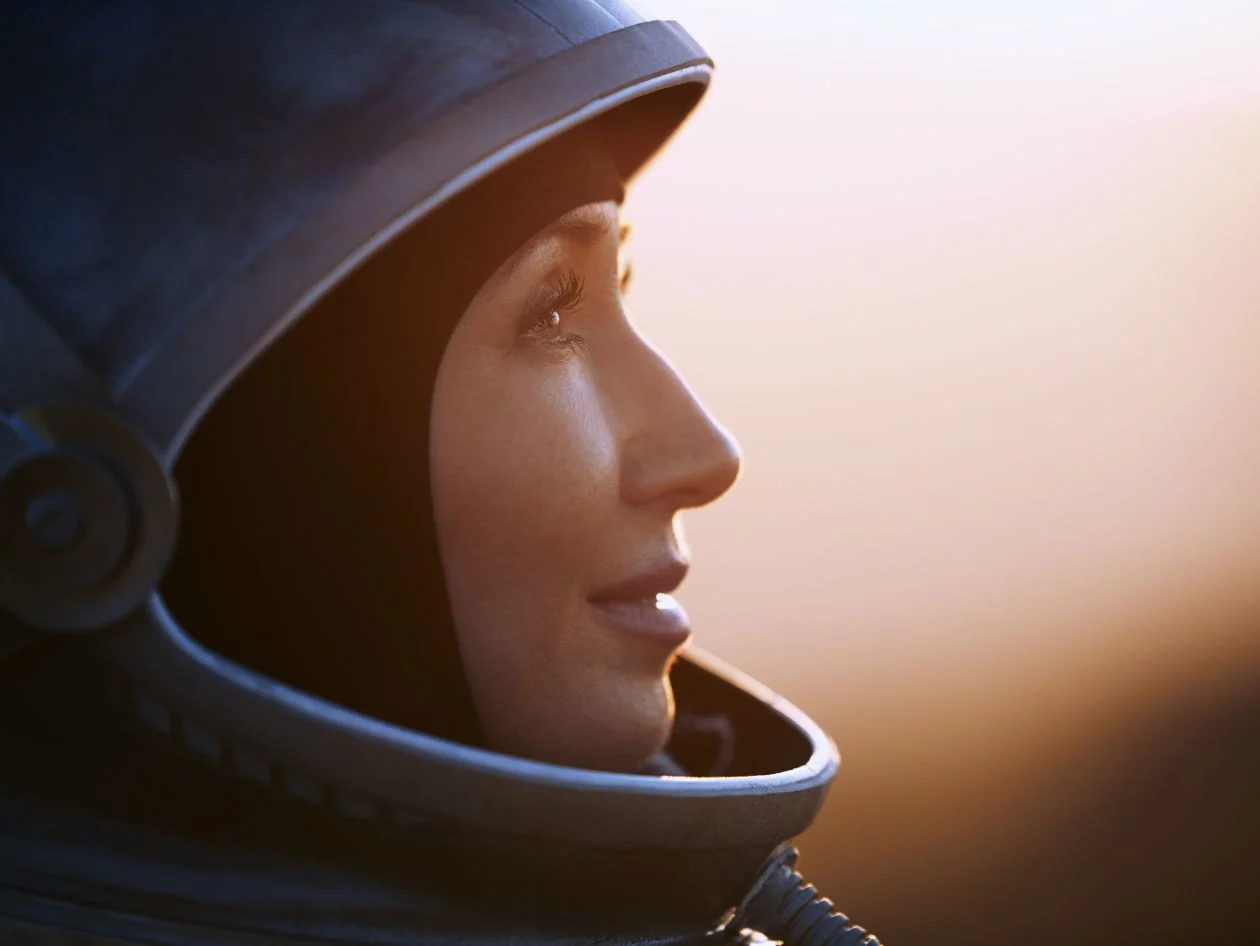 Woman astronaut future looking