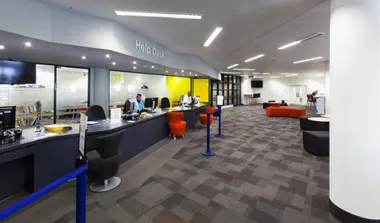 Help desk at Goldsmiths, University of London Library