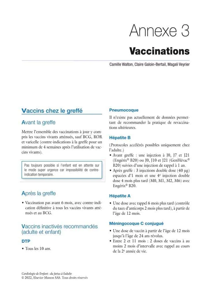 Annexe 3 vaccination