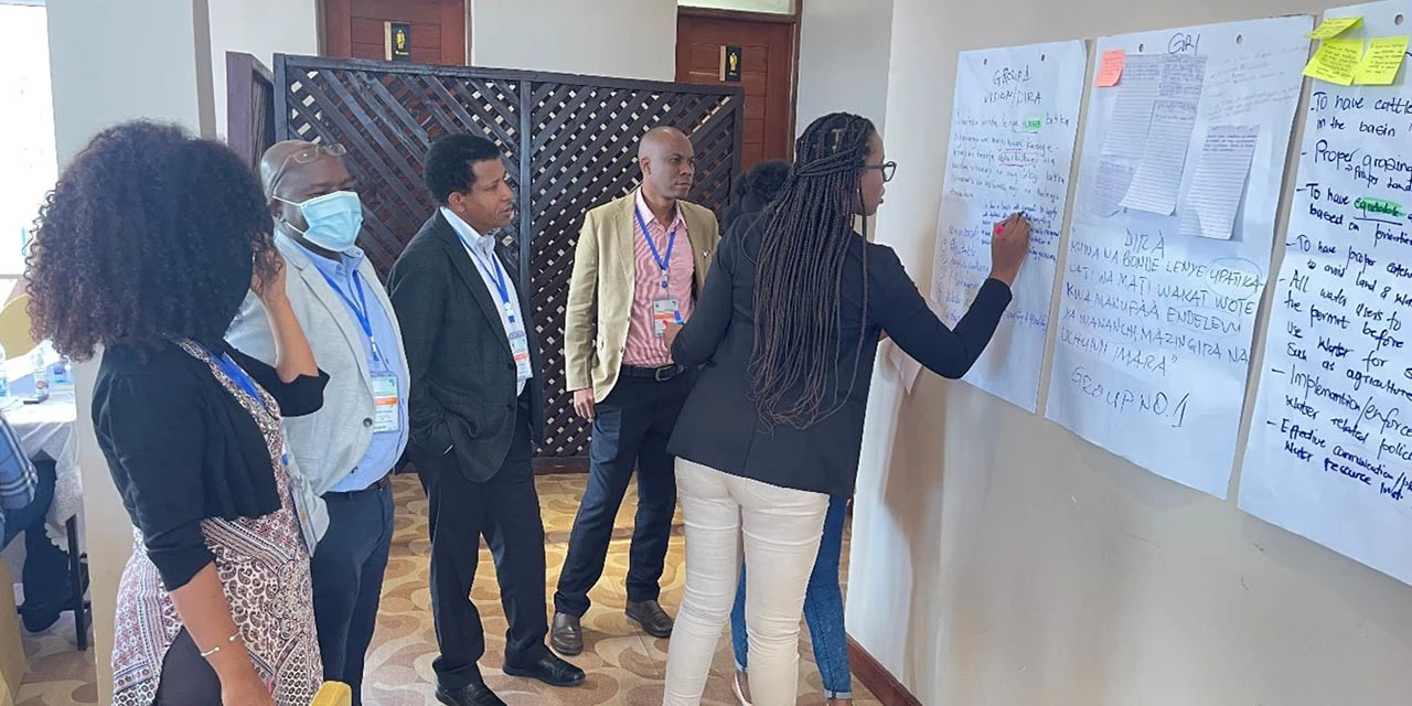 Dr Augustina Alexander and consortium team members integrate stakeholders' ideas into a single vision for water resource management.