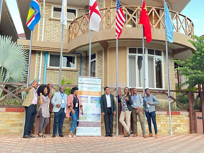 Dr Augustina Alexander (third from right) and her consortium colleagues after a successful Adaptive Planning Process (APP) workshop that brought together a wide range of stakeholders to share different perspectives of water resource management. 