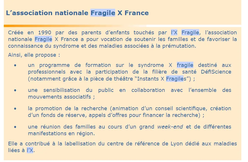 L'association Nationale Fragile X France