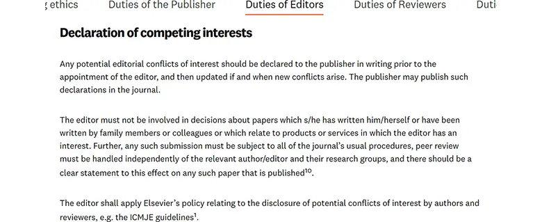 declaration of competing interests