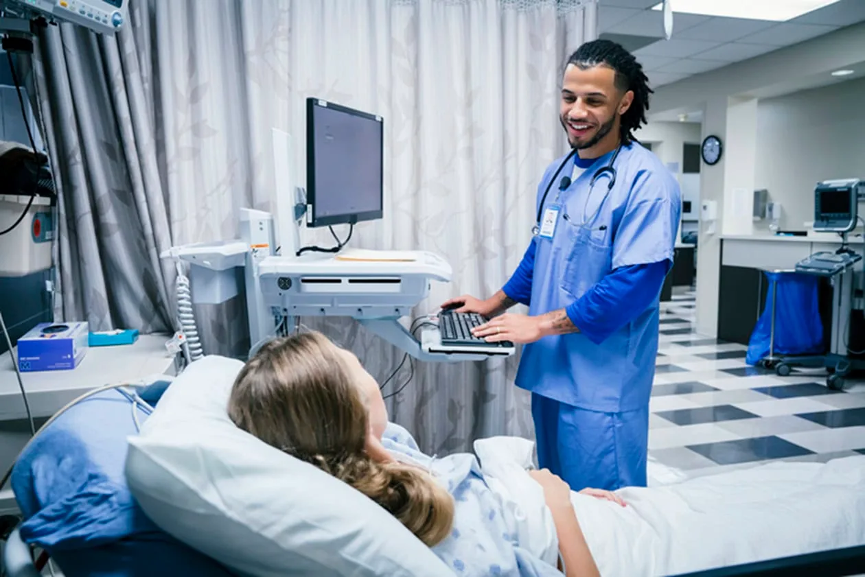 Physician meeting with a patient