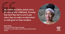 Joslyn Dumas shares her passion for Black history as President of the St Louis Chapter of Elsevier’s African Ancestry Network.