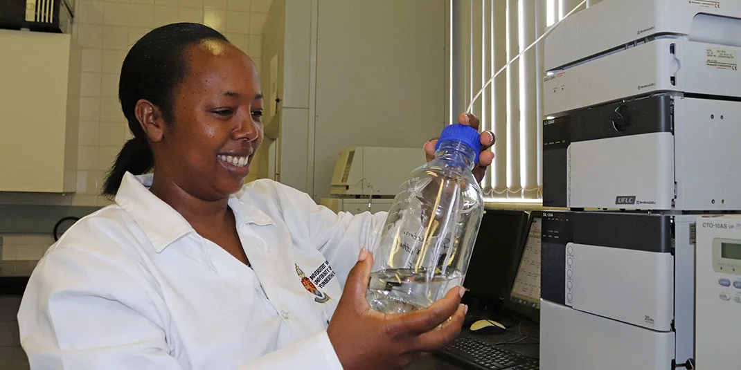 Prof Eugénie Kayitesi, PhD, in the lab at the Department of Consumer and Food Sciences at the University of Pretoria, South Africa.