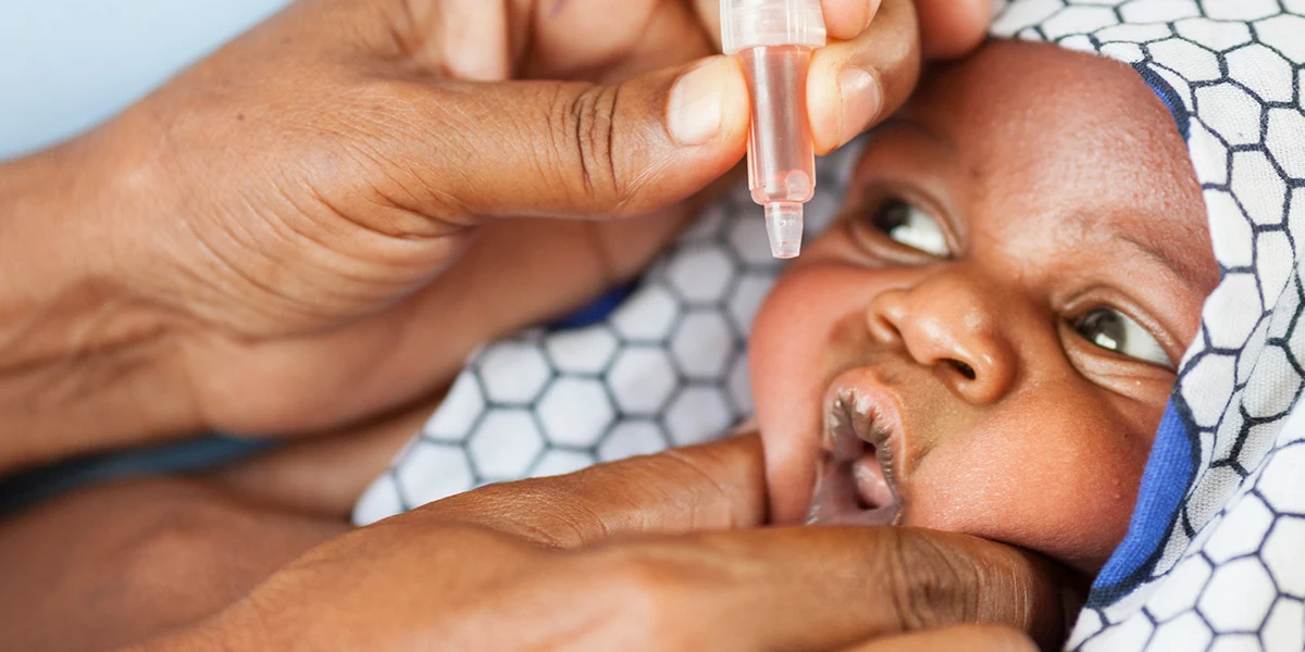 African baby receiving a vaccine