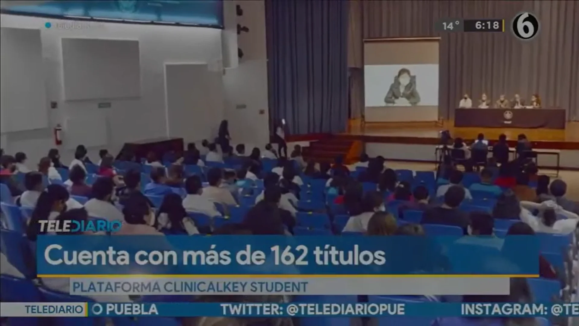 Telediario México cubre el evento presentación de ClinicalKey Student en la BUAP