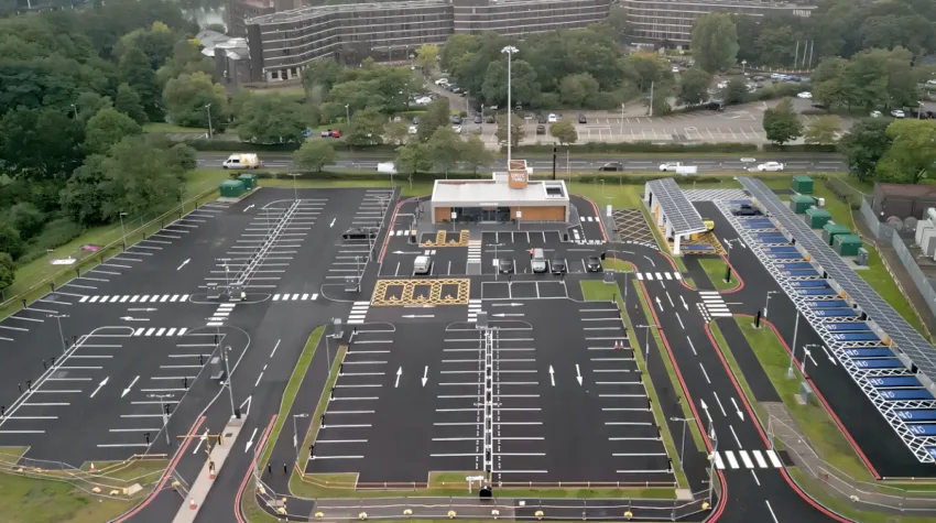 A birds eye view of the NEC charging hub. 