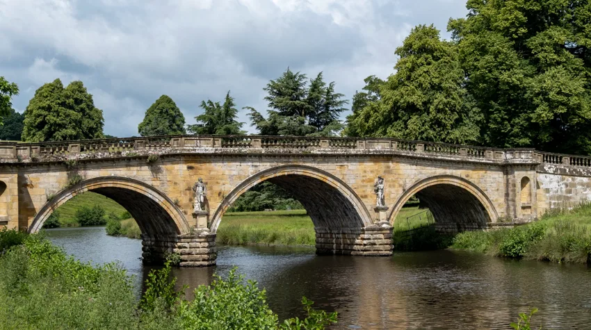 Bridge over the river Derwent in Chatsworth House