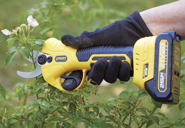 battery tools hand pruner: This tool comes with two batteries, a charger, eye protection and maintenance tools in a carrying case.