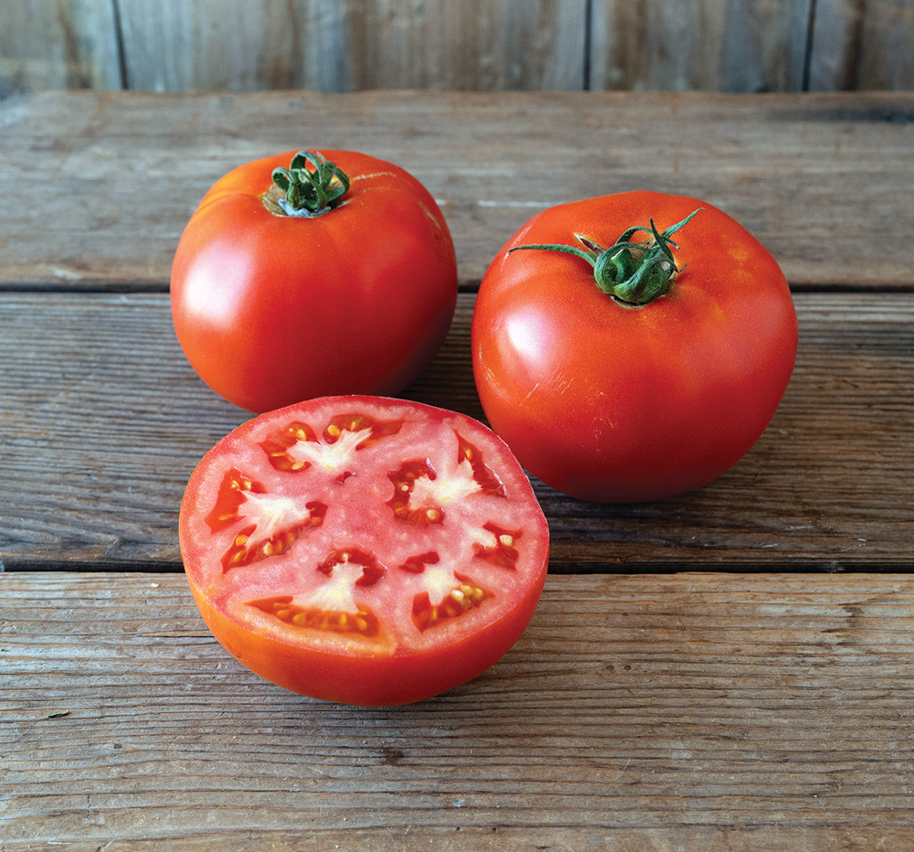 Unity beefsteak tomato courtesy ofJohnny’s Selected Seeds: Unity beefsteak tomato has early fruit and is more managable than other determinate tomato varieties. Photo courtesy ofJohnny’s Selected Seeds, johnnyseeds.com 