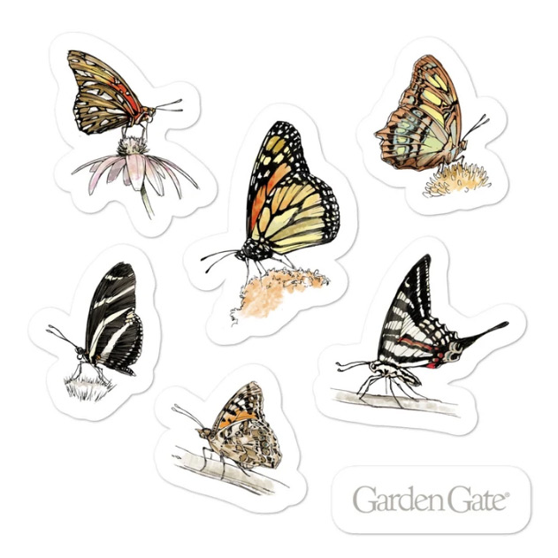Garden Gate Butterfly Sticker set