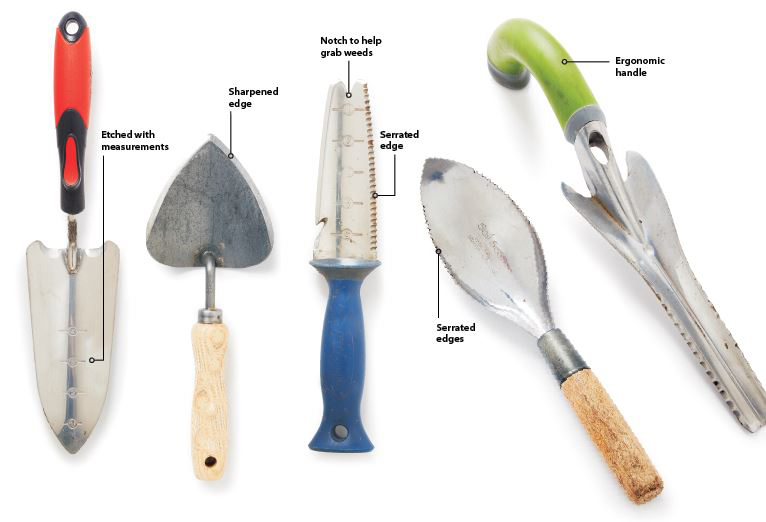Different hand trowels COB Lead REV
