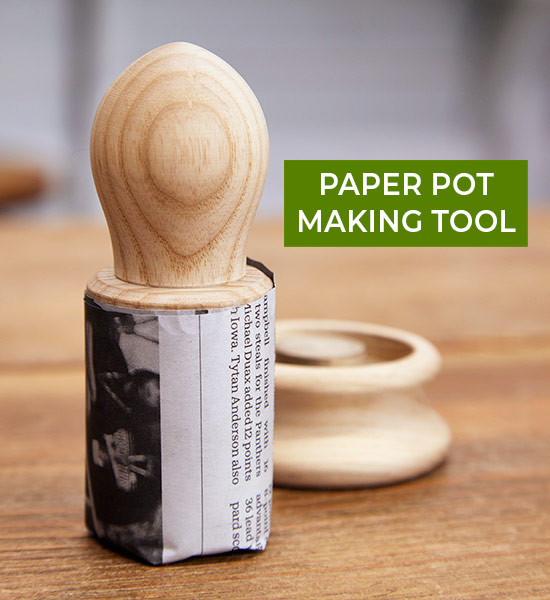 Paper pot roller from Johnny'S Seeds: Make DIY paper pots even easier with a pot-making tool.