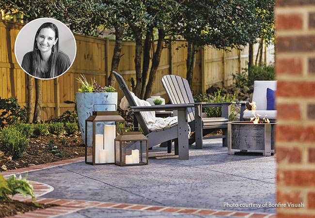 Pearce Butcher:Pearce Butcher elevates small garden spaces by matching the hardscaping with the home exterior