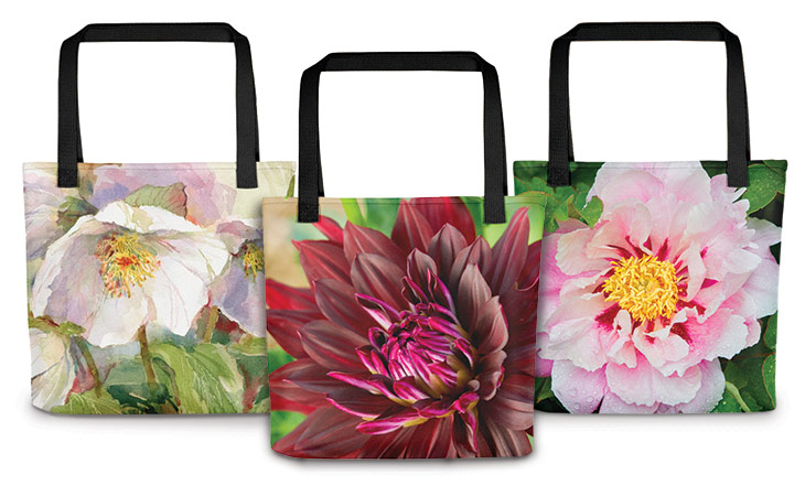 tote bags with large flower print