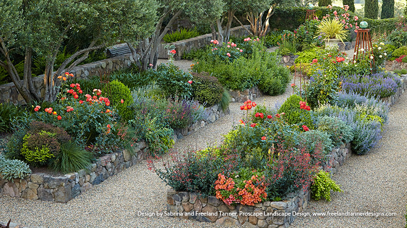 Image of Simple stone raised garden bed