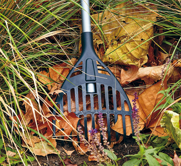find-the-right-rake-shrub-rake: The head on this shrub rake is narrower than others so it gets in between plants without a problem.
