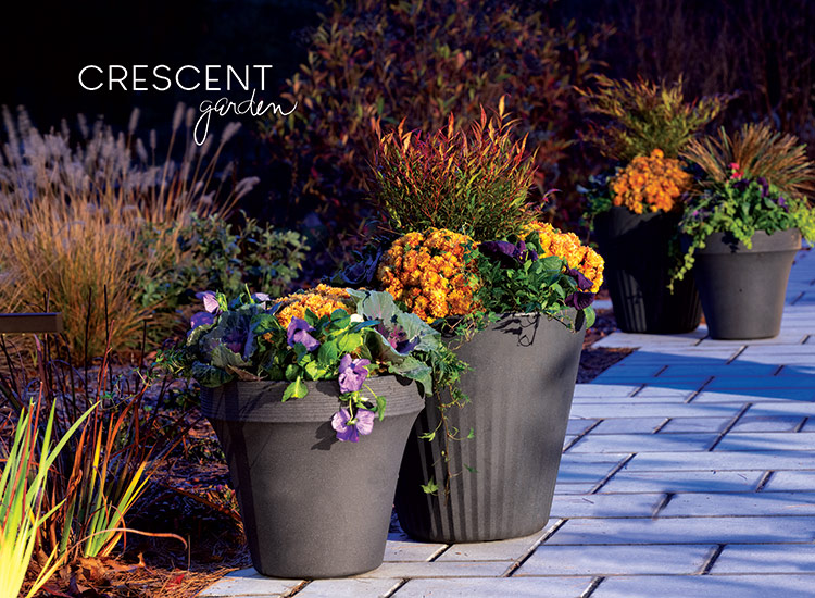 Crescent self-watering planters: Make container gardening a breeze with Crescent Garden's TruDrop self watering planters.