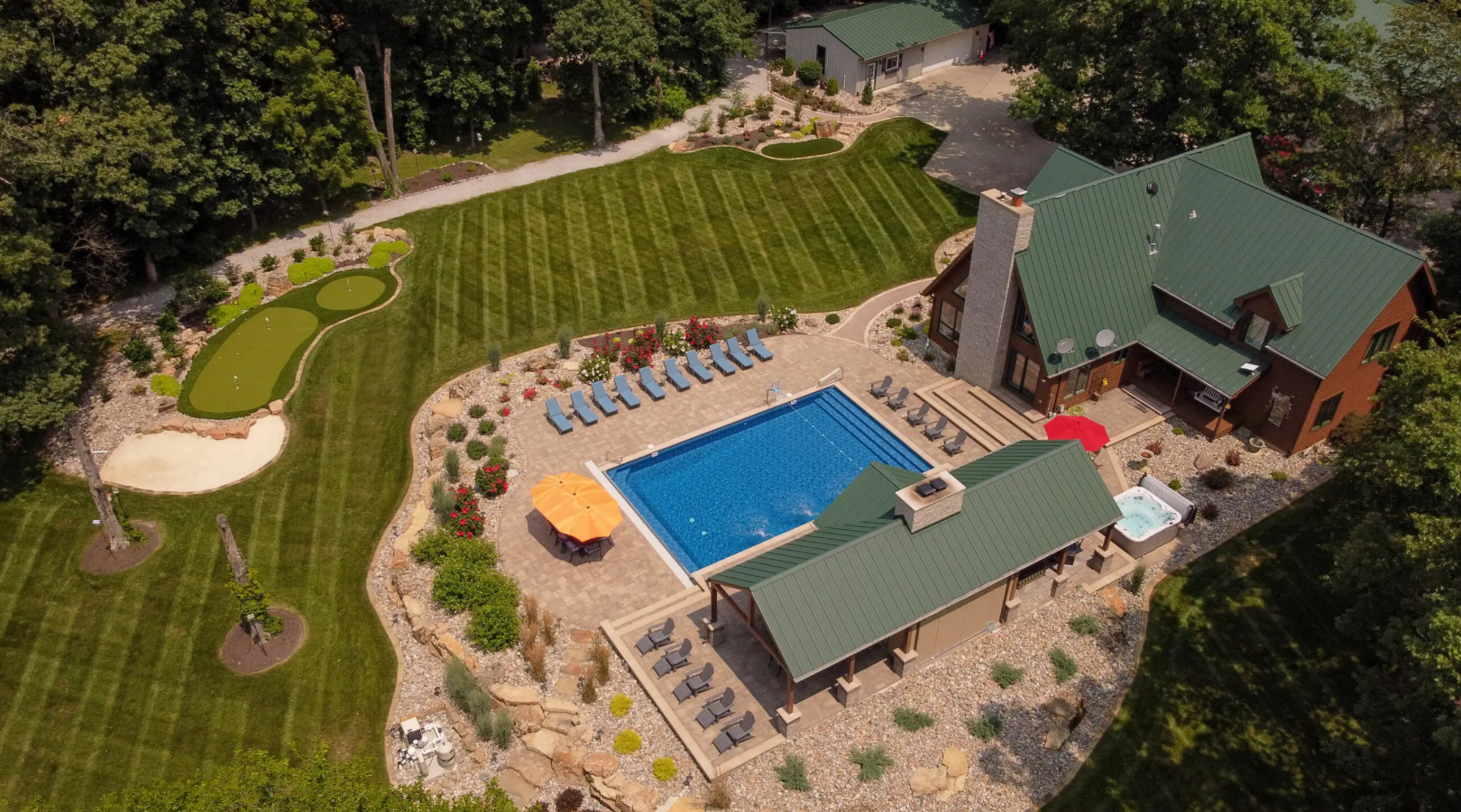 RLM inc - Custom Lawn Project Aerieal view: RLM, Inc. custom landscaping project.