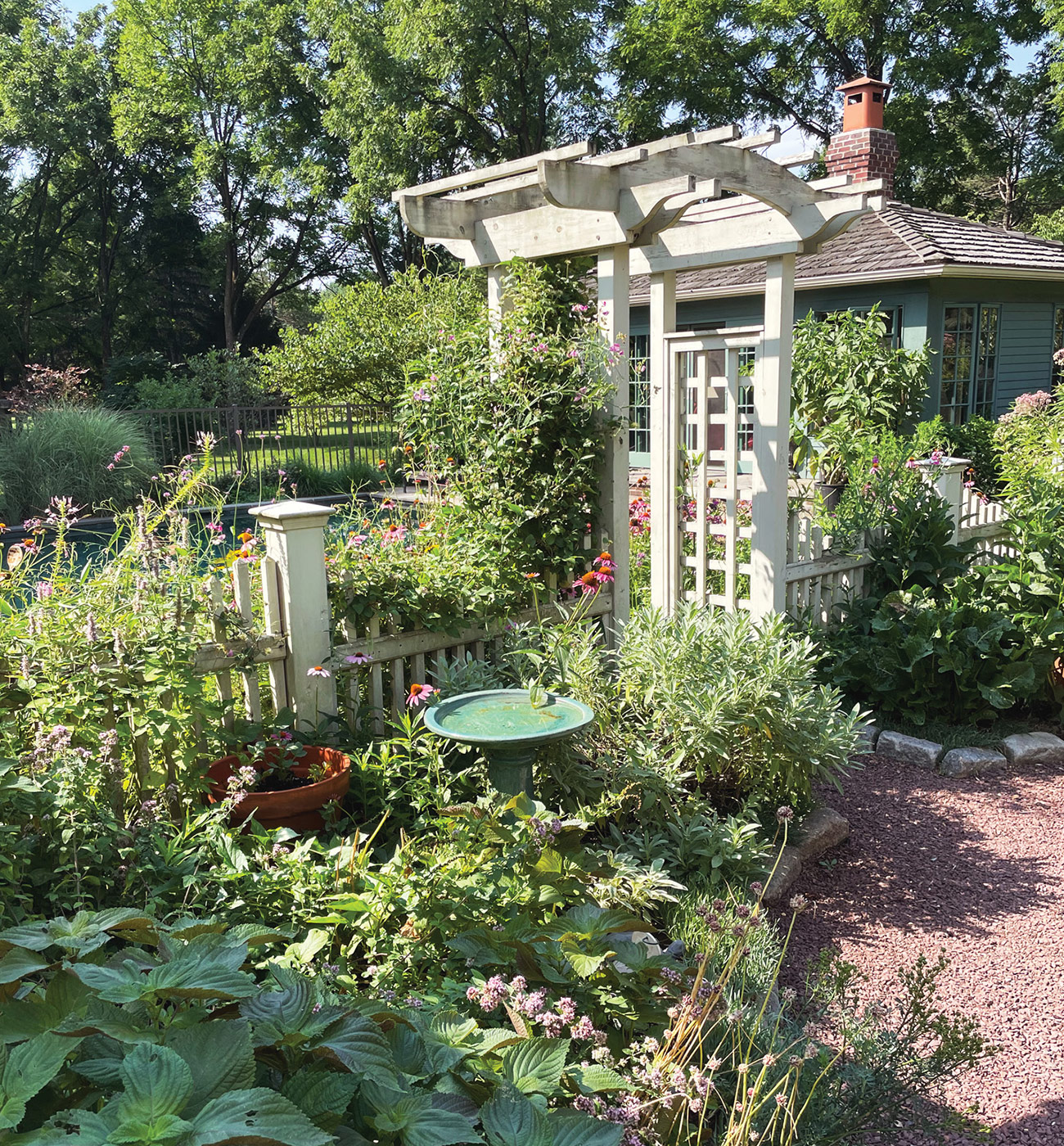 Reader Garden Award runner up Becky Short garden arbor: A classic arbor adds charm and welcomes guests to Becky’s garden.