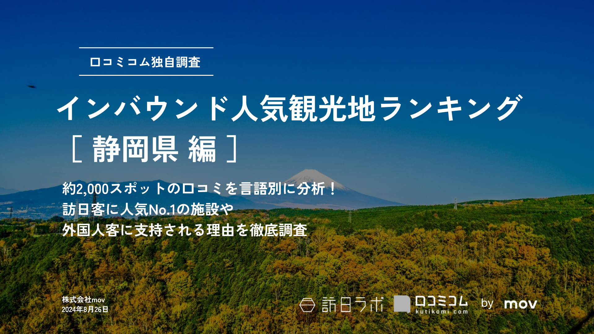 【2024年最新】 インバウンド人気観光地ランキング［静岡県編］ 2,000スポットから選ばれたNo.1は？