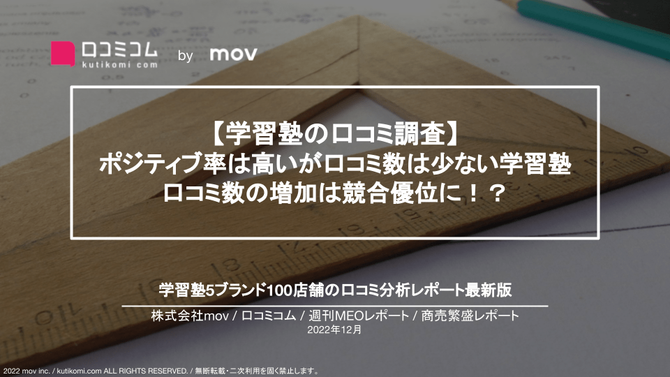 学習塾5ブランドの口コミを大調査【週刊MEOレポート】