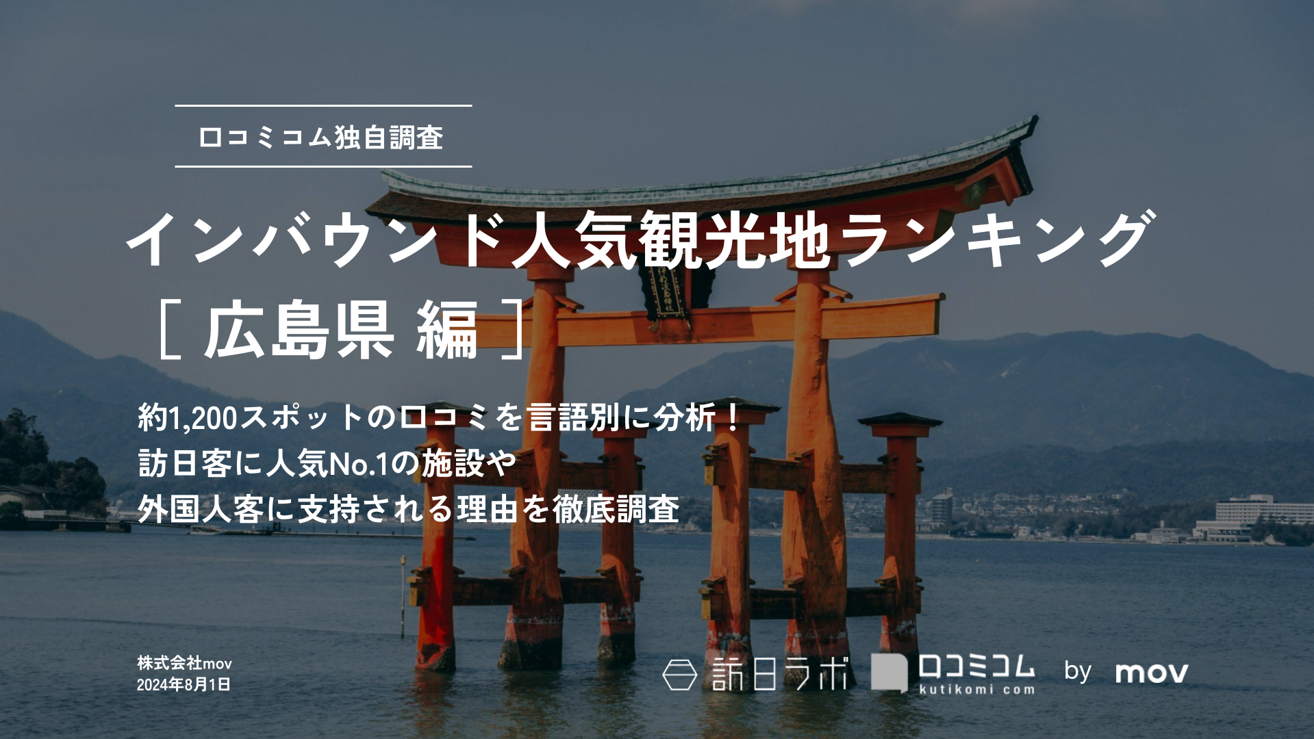 【2024年最新】 インバウンド人気観光地ランキング［広島県編］ 1,200スポットから選ばれたNo.1は？